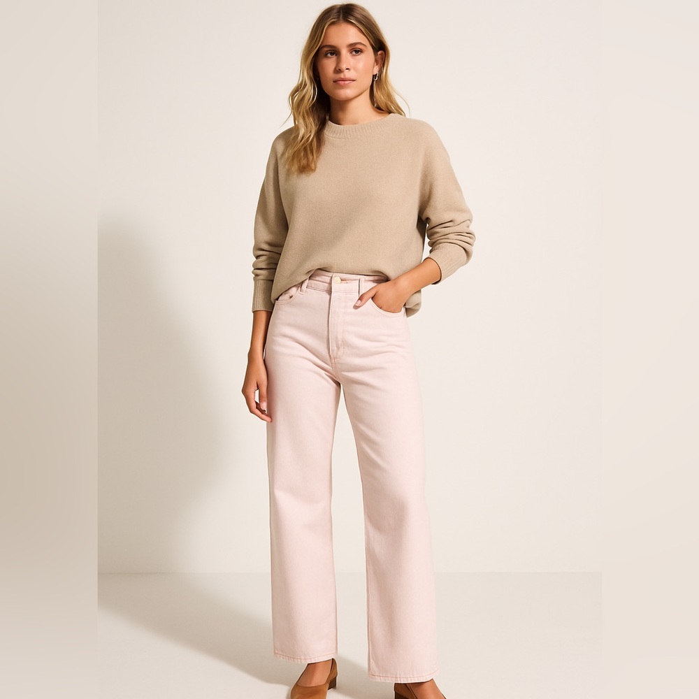 Madewell Pink Perfect Vintage Wide-Leg Jeans Size 30 High Rise - Picture 5 of 6